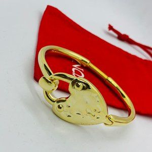 UNO de 50 Bracelet - Heart Lock Hinged Bracelet Gold-Plated Bead Unisex